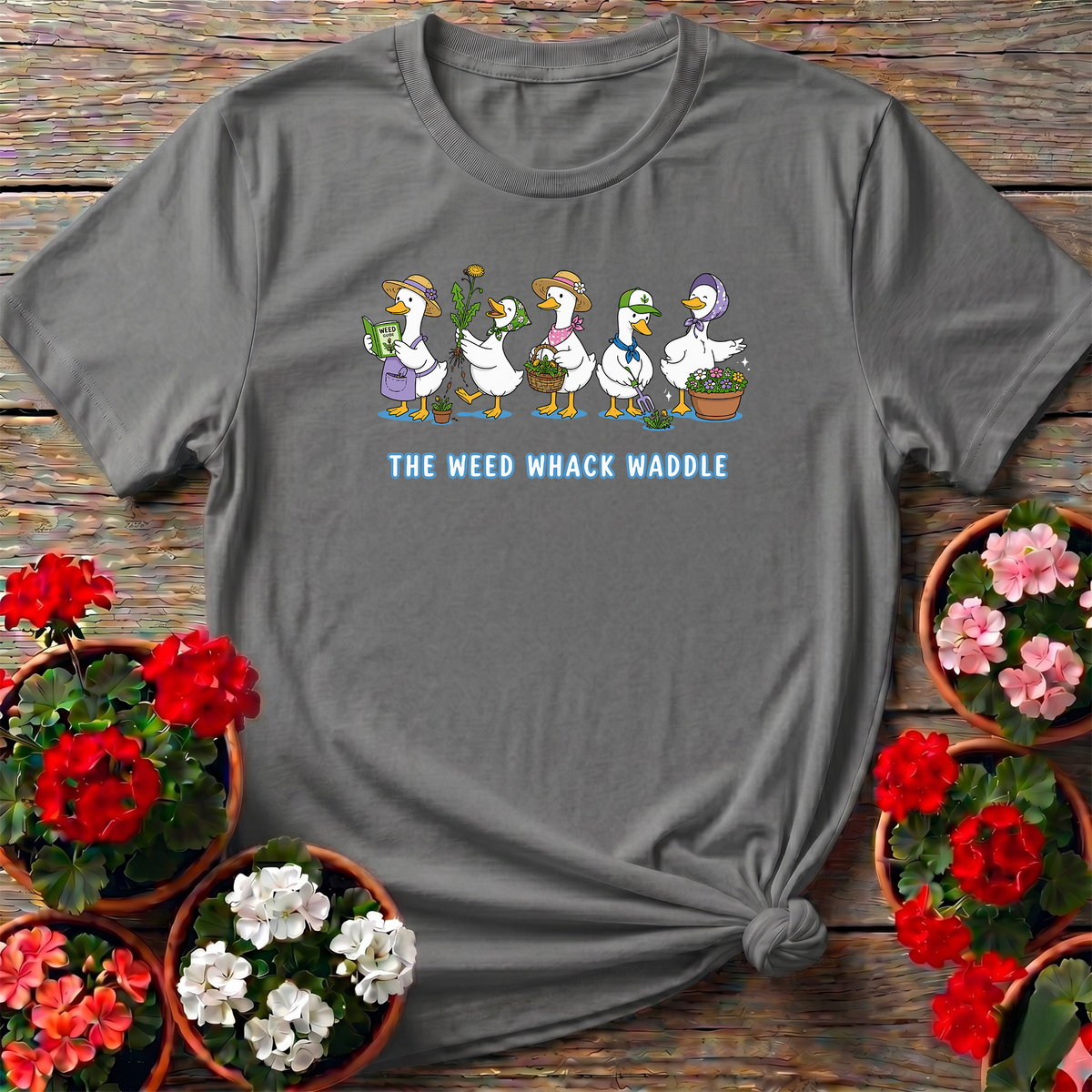 The Weed Whack Waddle Funny Duck Gardening T-Shirt