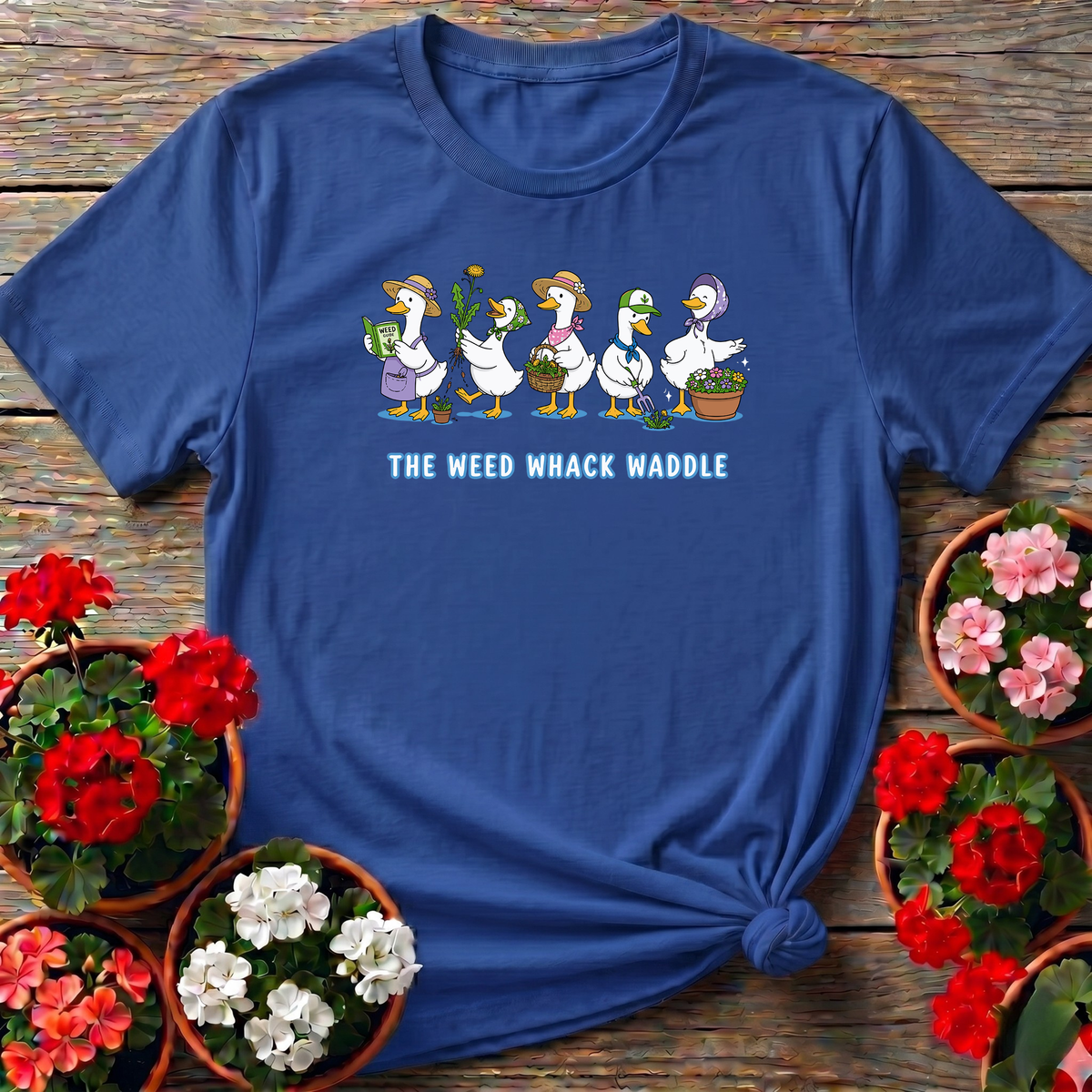The Weed Whack Waddle Funny Duck Gardening T-Shirt