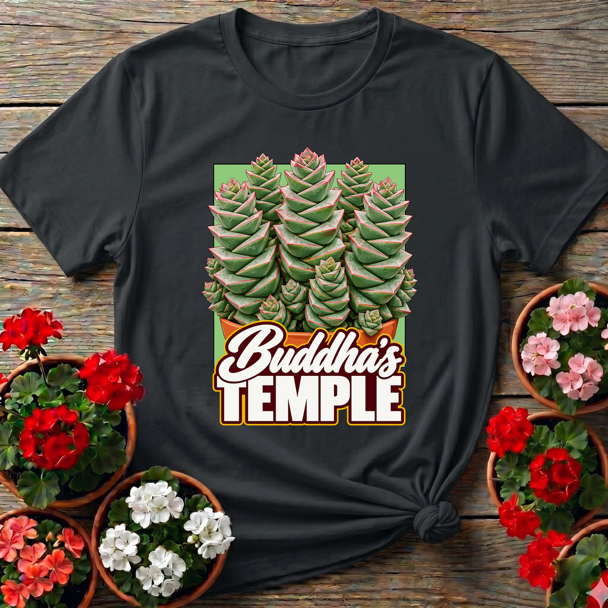 Buddha's Temple Succulent Plant Gardening T-Shirt