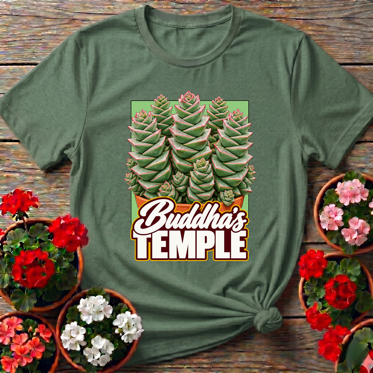 Buddha's Temple Succulent Plant Gardening T-Shirt