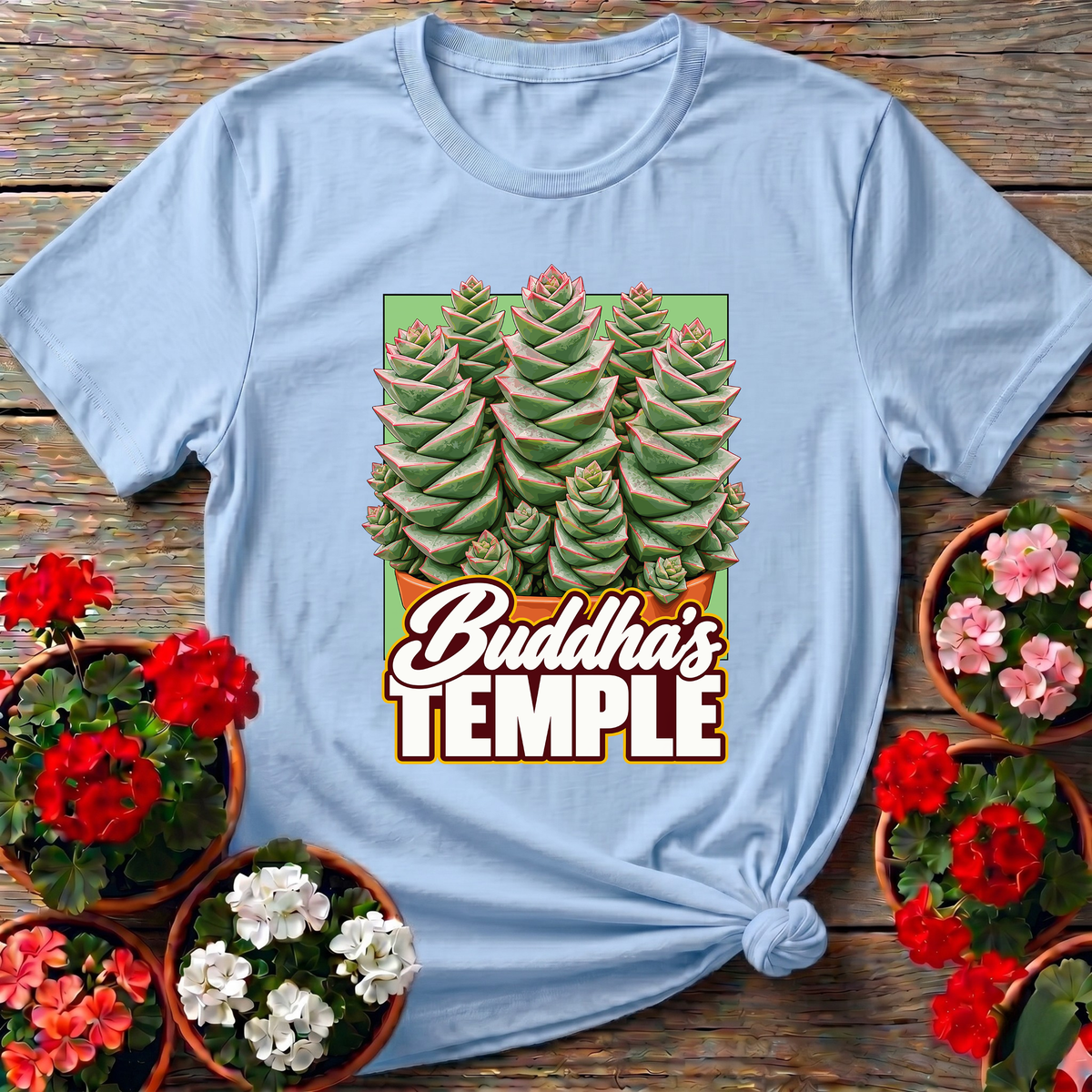 Buddha's Temple Succulent Plant Gardening T-Shirt