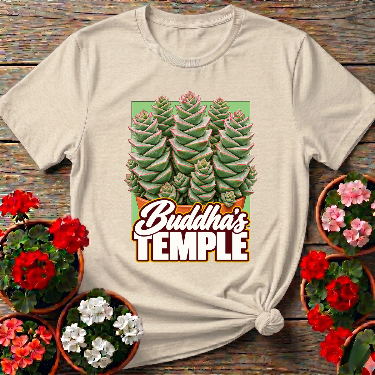 Buddha's Temple Succulent Plant Gardening T-Shirt