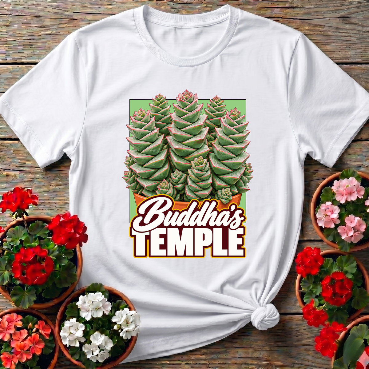Buddha's Temple Succulent Plant Gardening T-Shirt