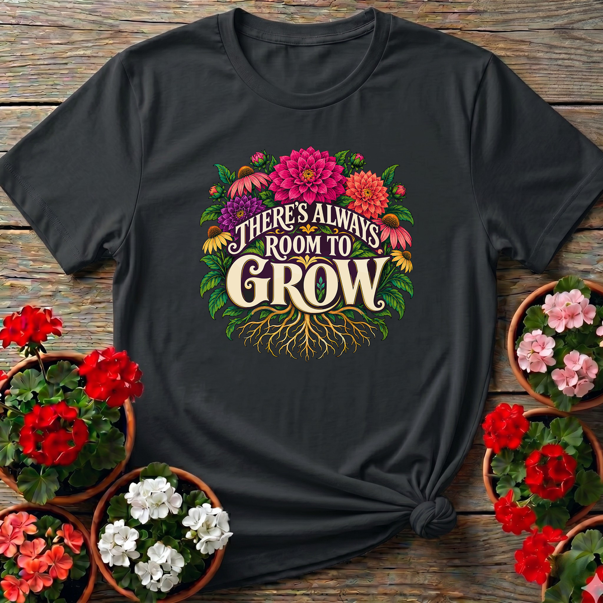 There's Always Room To Grow Floral Gardening T-Shirt