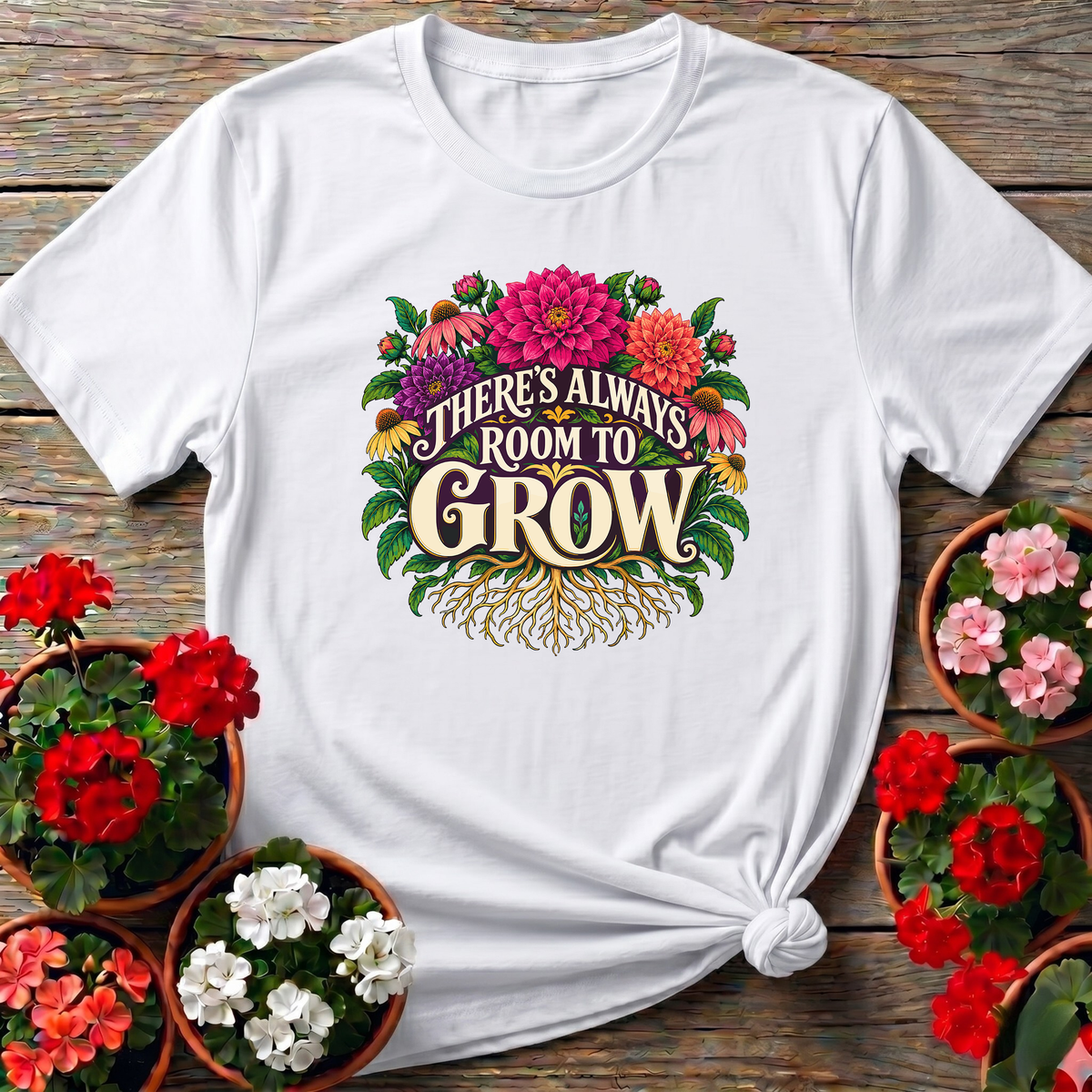 There's Always Room To Grow Floral Gardening T-Shirt