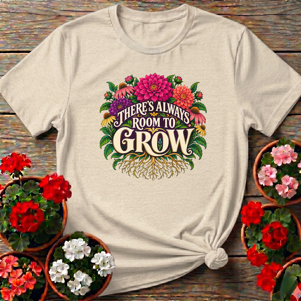 There's Always Room To Grow Floral Gardening T-Shirt