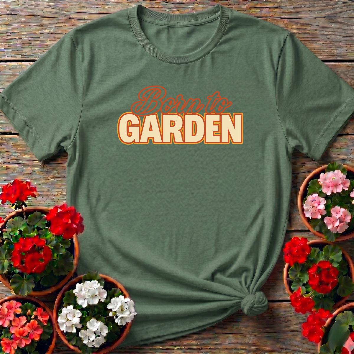 Born to Garden Retro Gardening T-Shirt for Plant Lovers