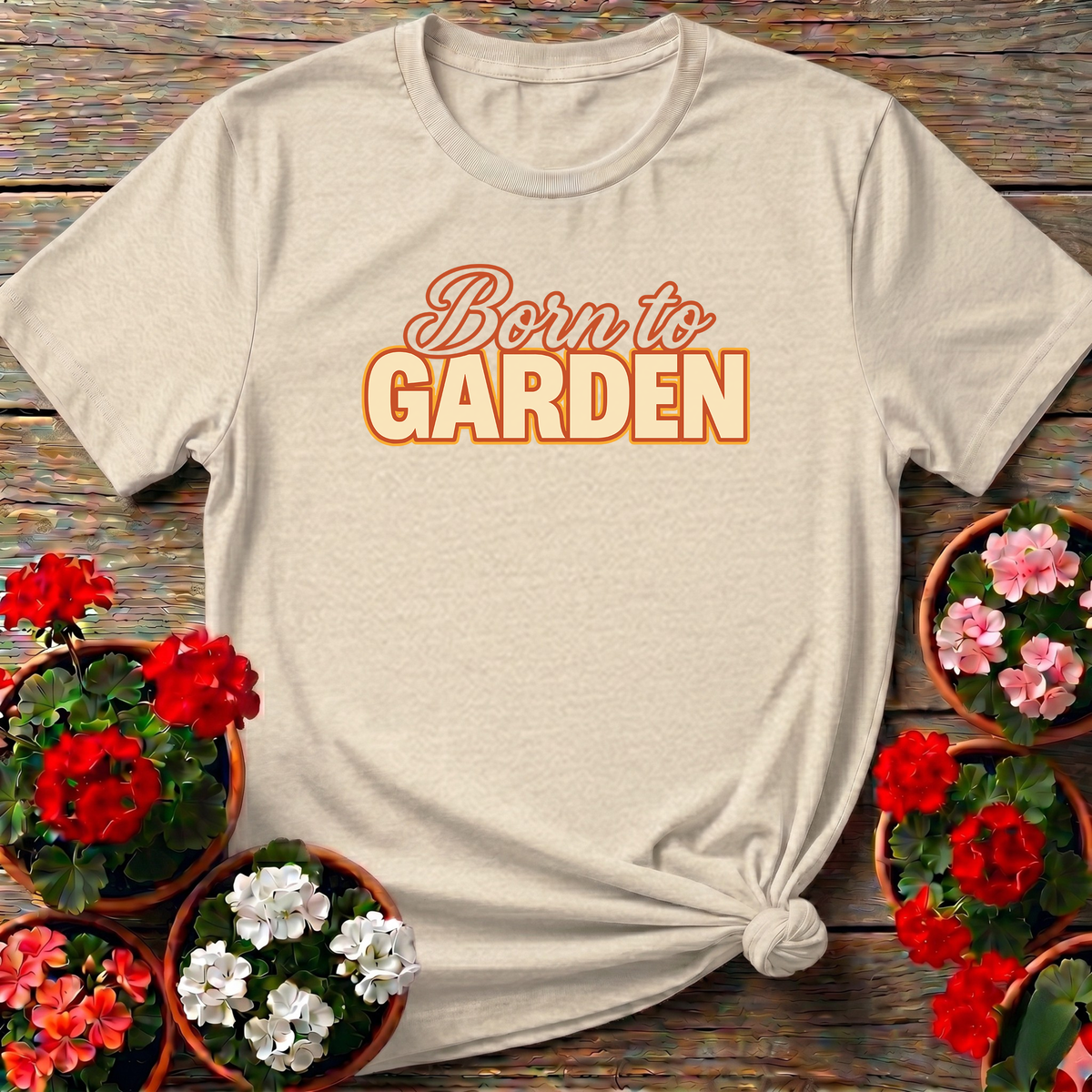 Born to Garden Retro Gardening T-Shirt for Plant Lovers