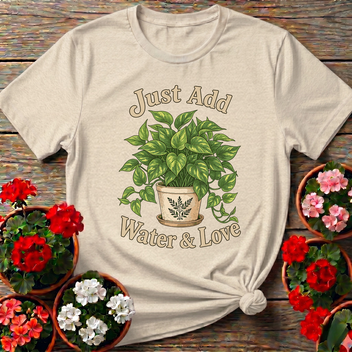 Just Add Water & Love Pothos Plant Gardening Tee