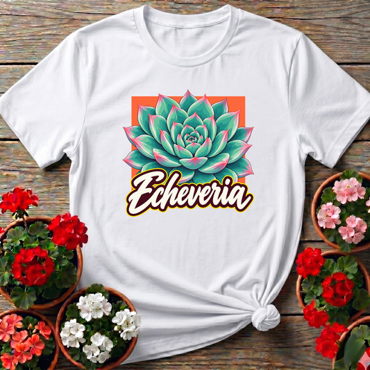 Echeveria Succulent Retro Botanical Gardening T-Shirt
