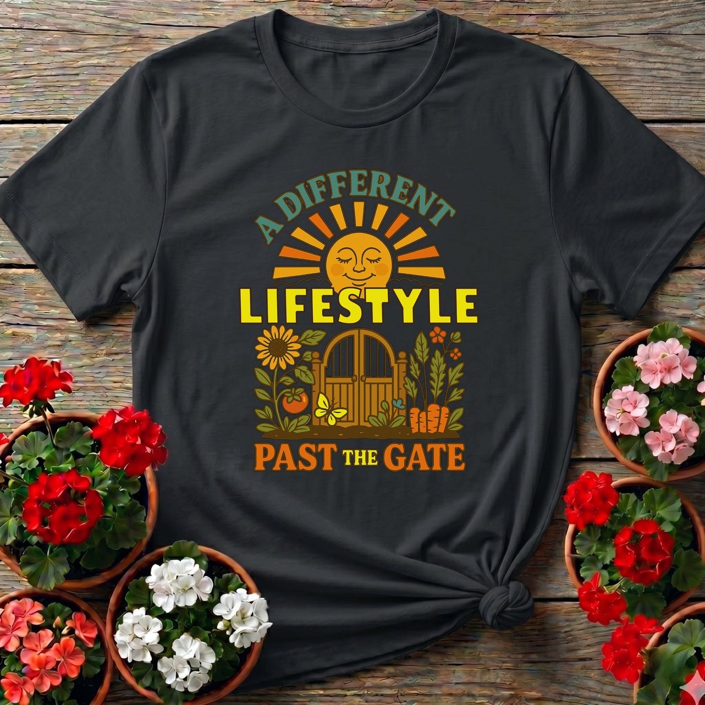 A Different Lifestyle Past The Gate Retro Garden Tee - GardeningTshirts