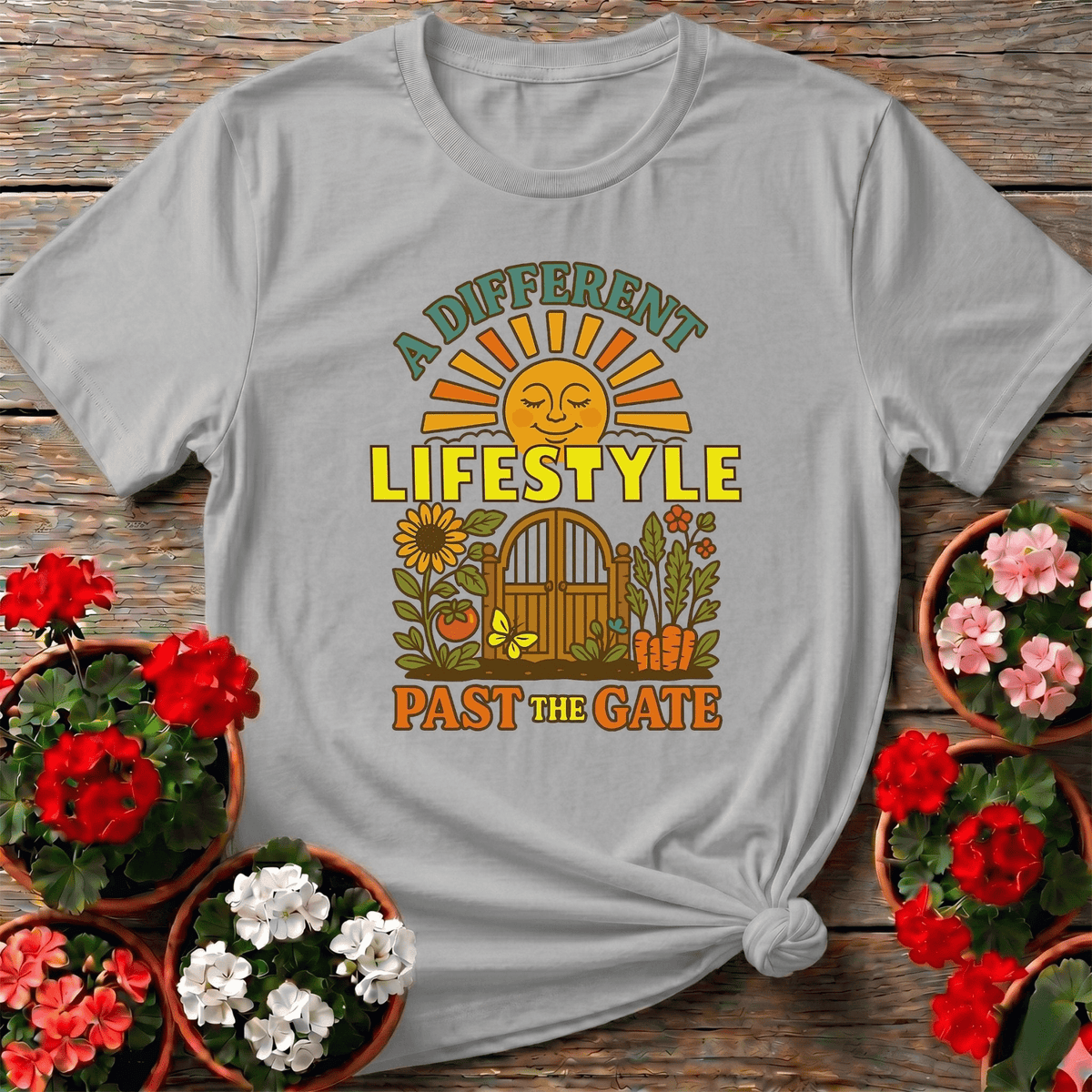 A Different Lifestyle Past The Gate Retro Garden Tee - GardeningTshirts