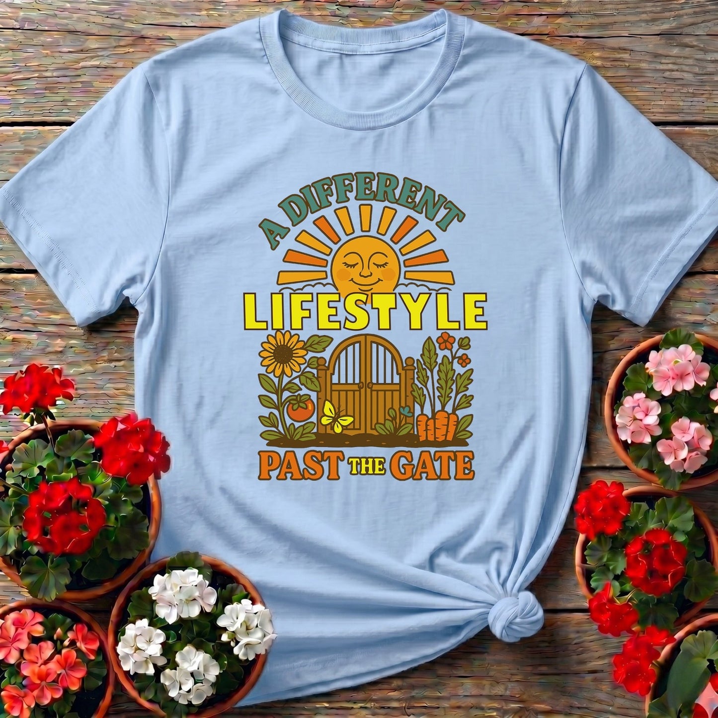 A Different Lifestyle Past The Gate Retro Garden Tee - GardeningTshirts