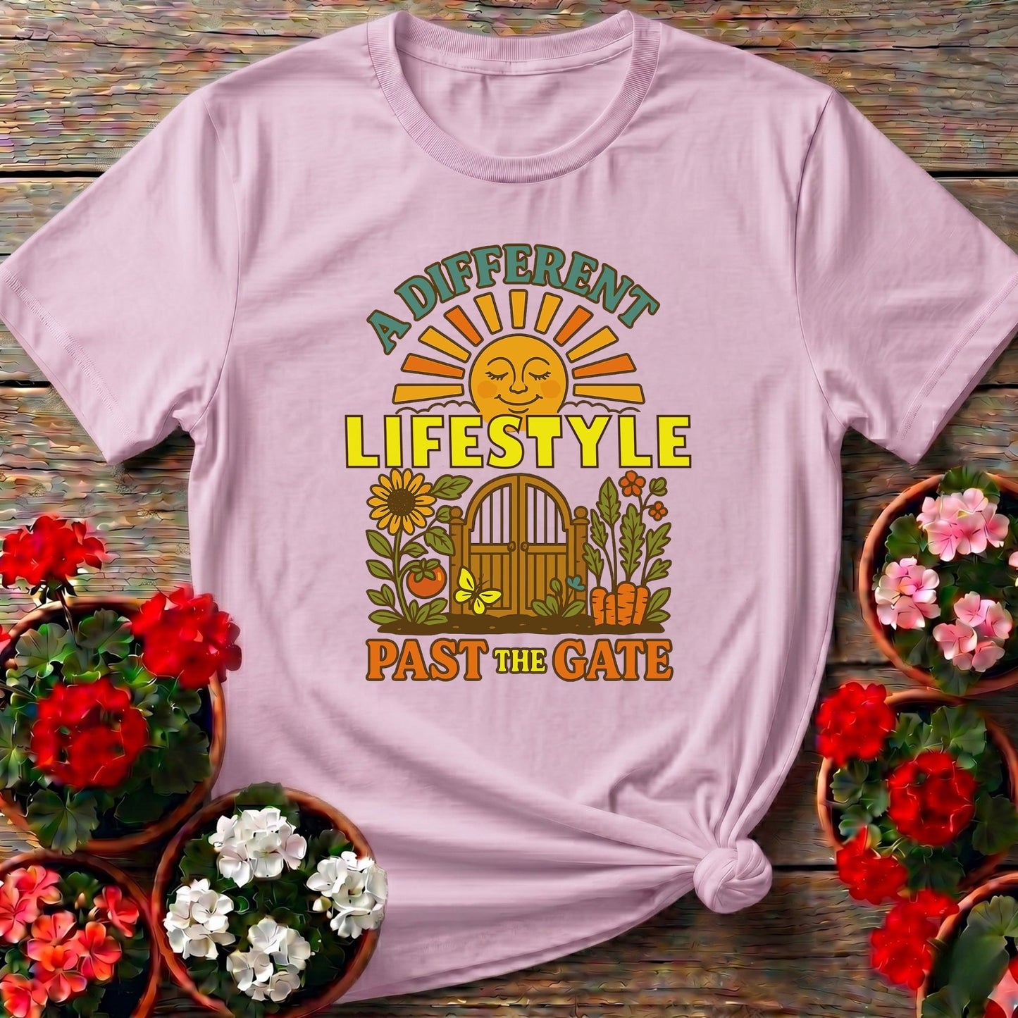 A Different Lifestyle Past The Gate Retro Garden Tee - GardeningTshirts