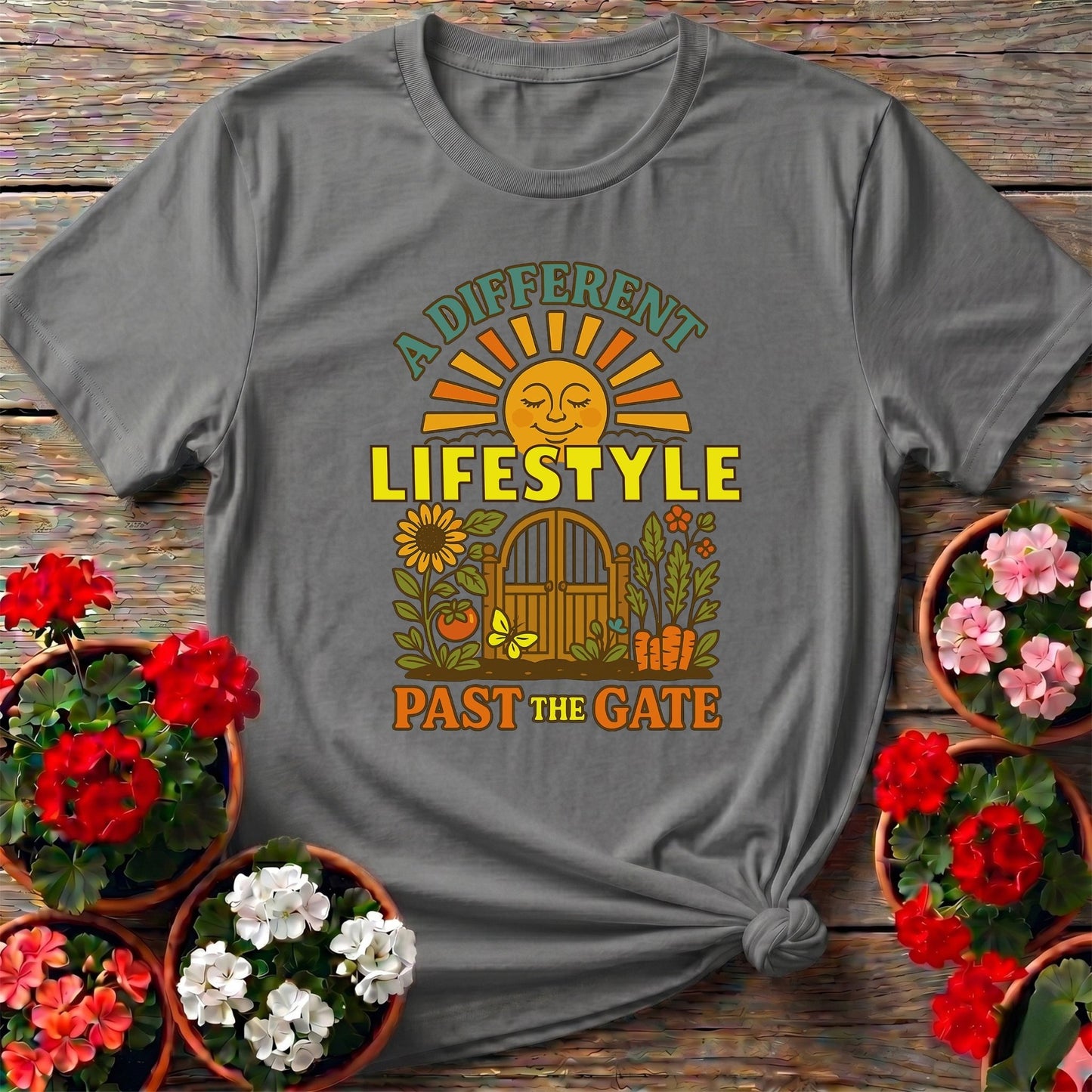 A Different Lifestyle Past The Gate Retro Garden Tee - GardeningTshirts