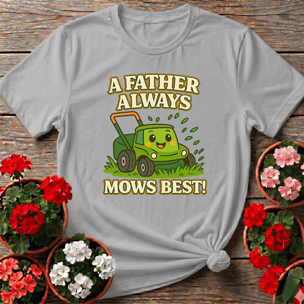 A Father Always Mows Best Kawaii Dad T-shirt - GardeningTshirts