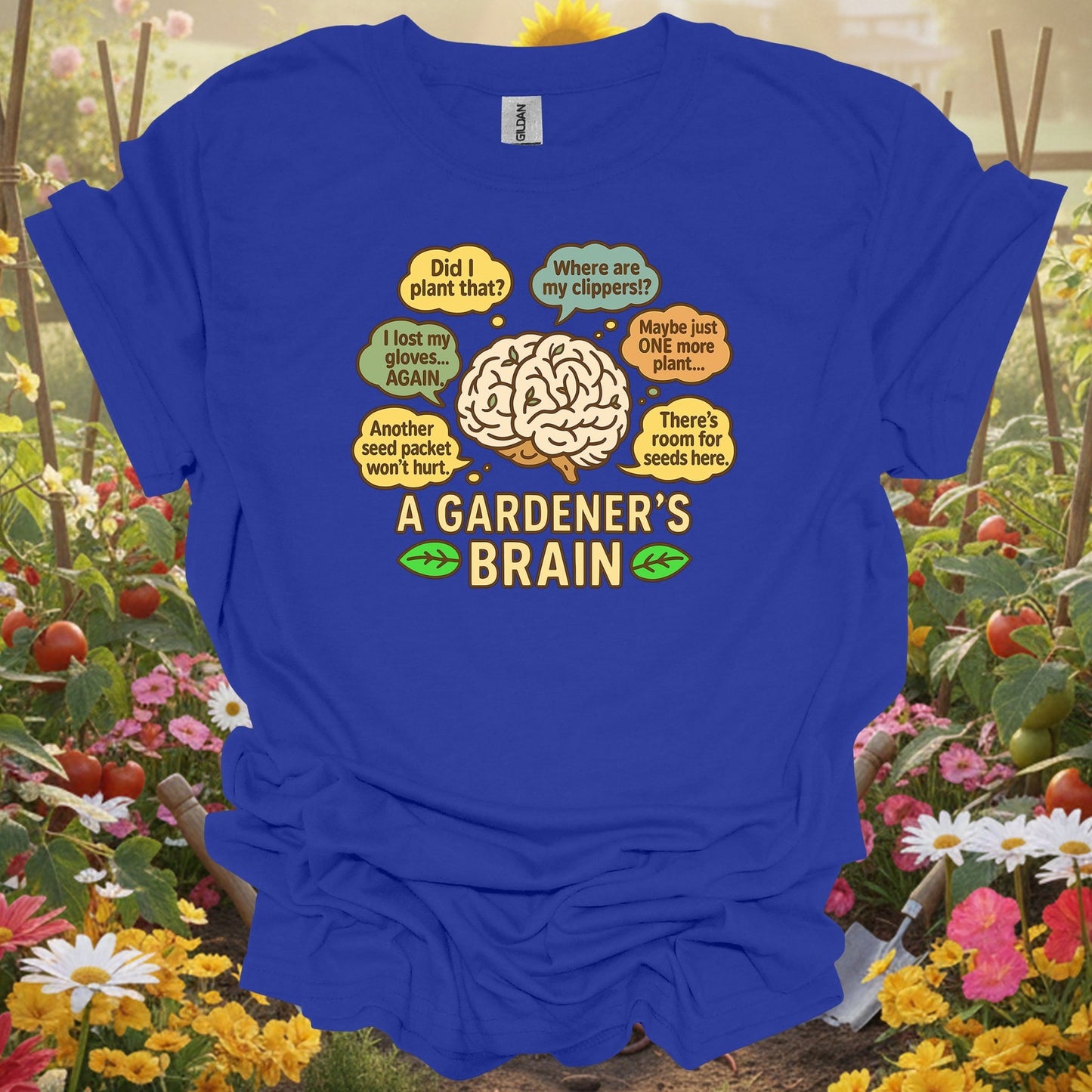 Royal a gardeners brain funny gardening shirt for overthinking gardeners, plant addicts, serious hobbyists, funny plant pa...
