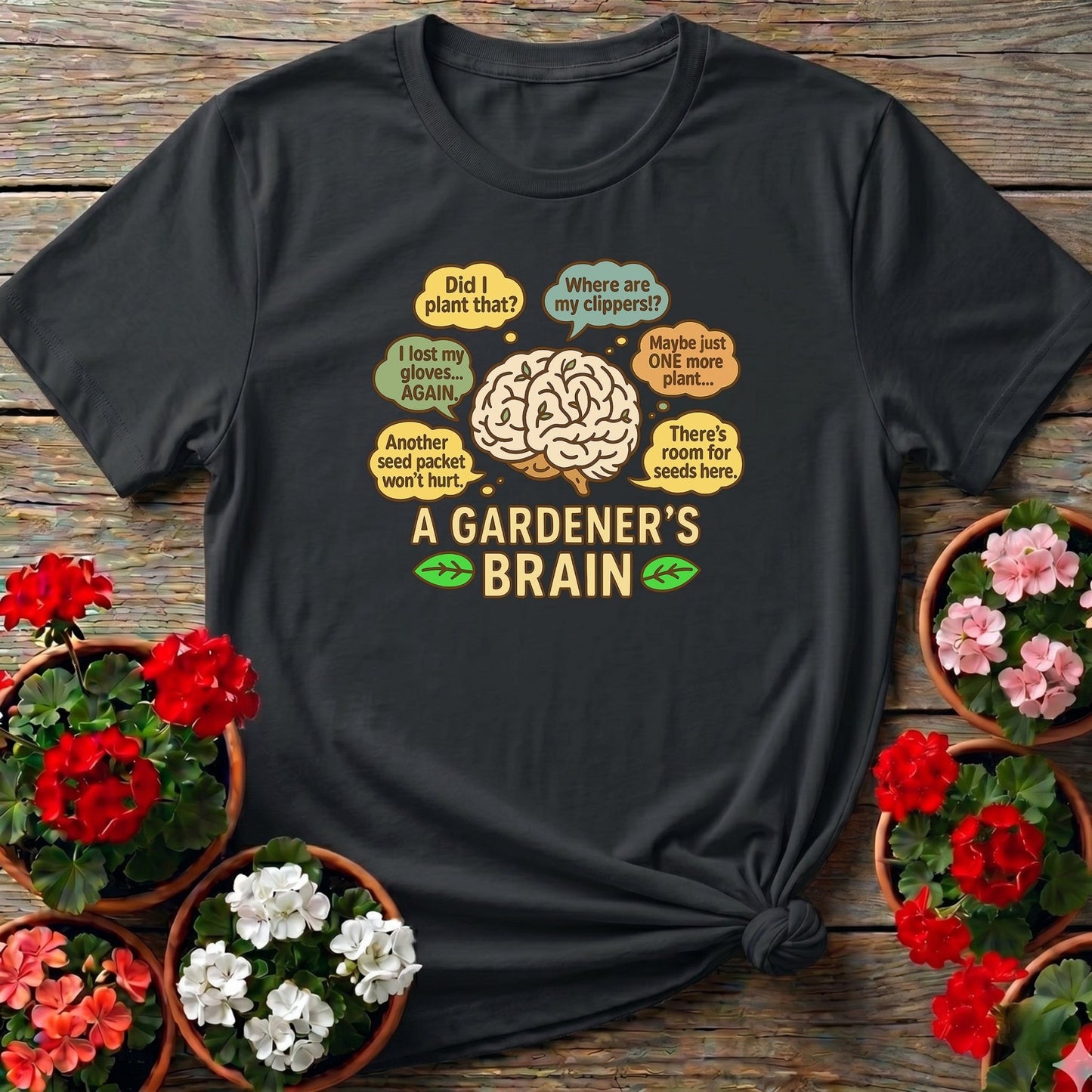 A Gardeners Brain Funny Plant Lover Tee - GardeningTshirts