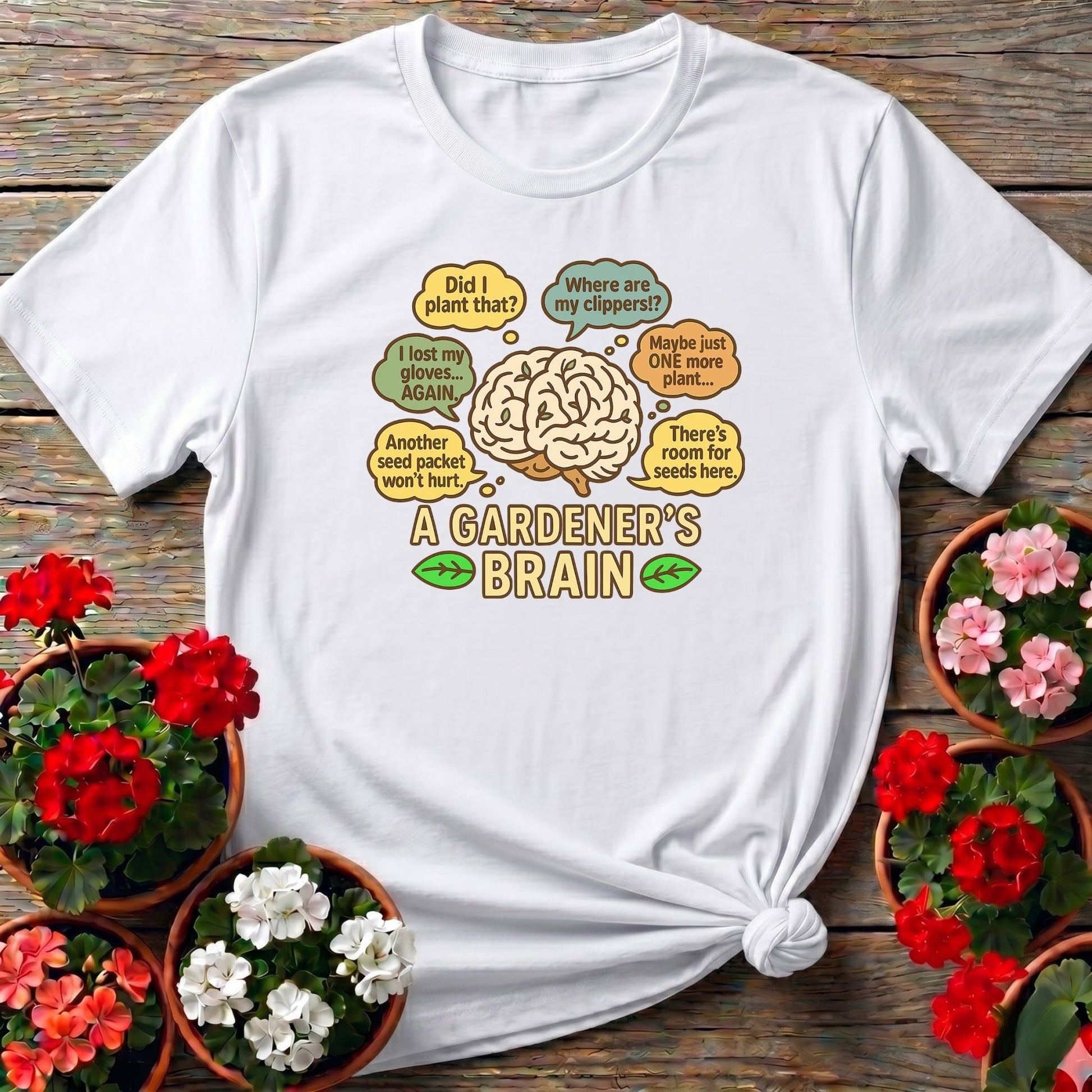 A Gardeners Brain Funny Plant Lover Tee - GardeningTshirts