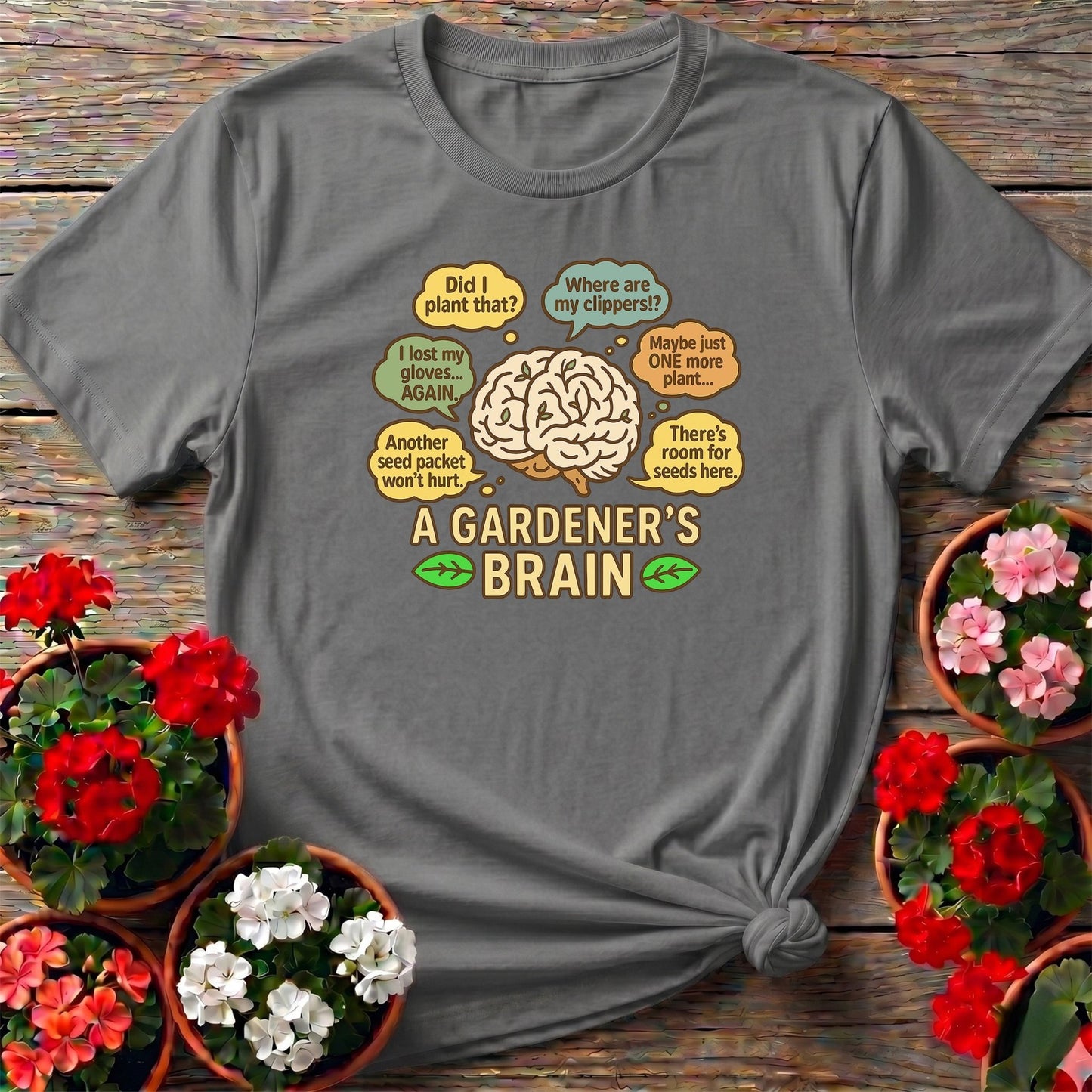 A Gardeners Brain Funny Plant Lover Tee - GardeningTshirts