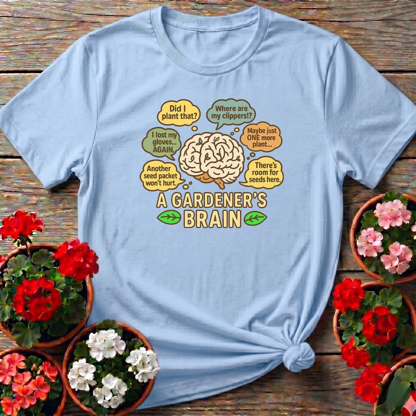 A Gardeners Brain Funny Plant Lover Tee - GardeningTshirts