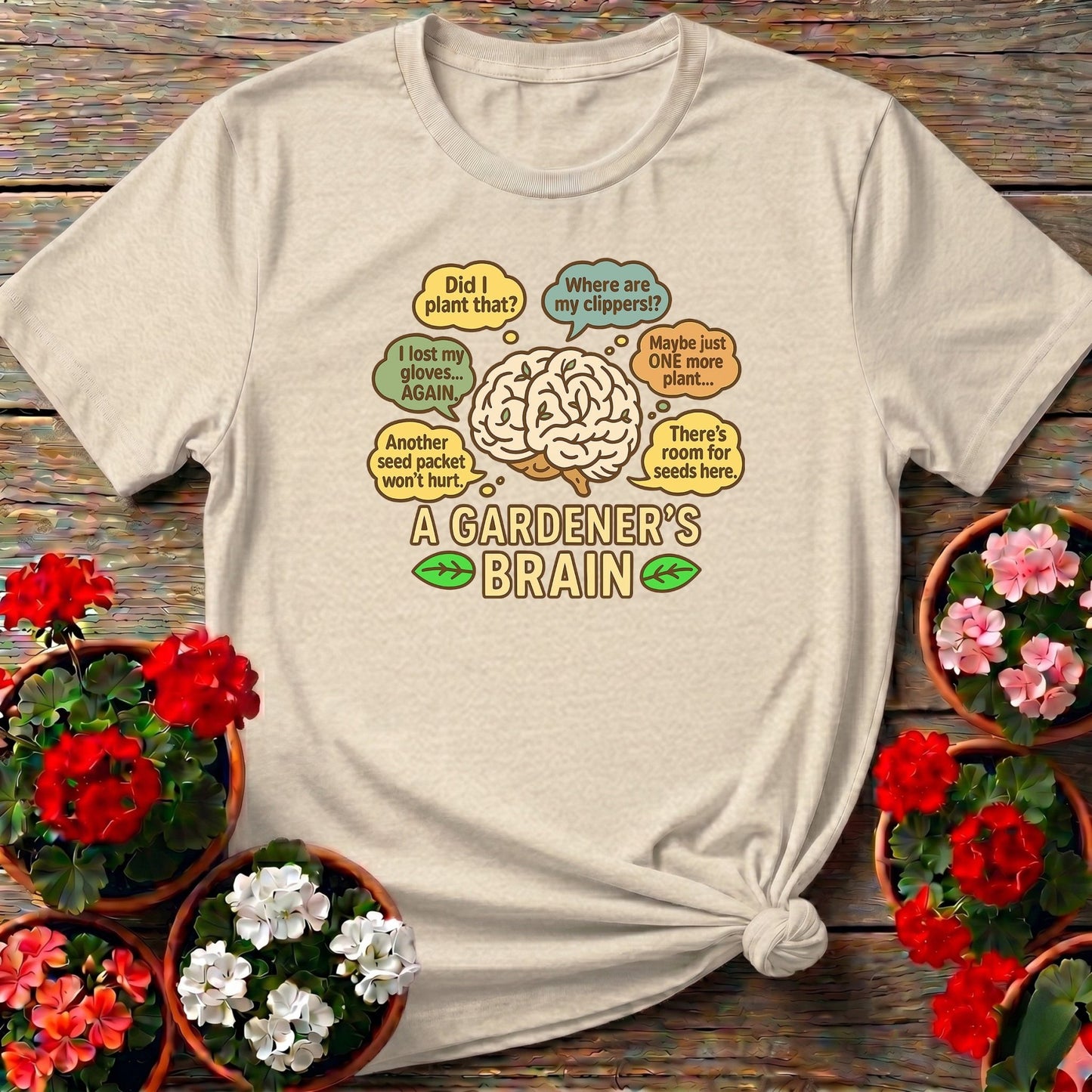 A Gardeners Brain Funny Plant Lover Tee - GardeningTshirts