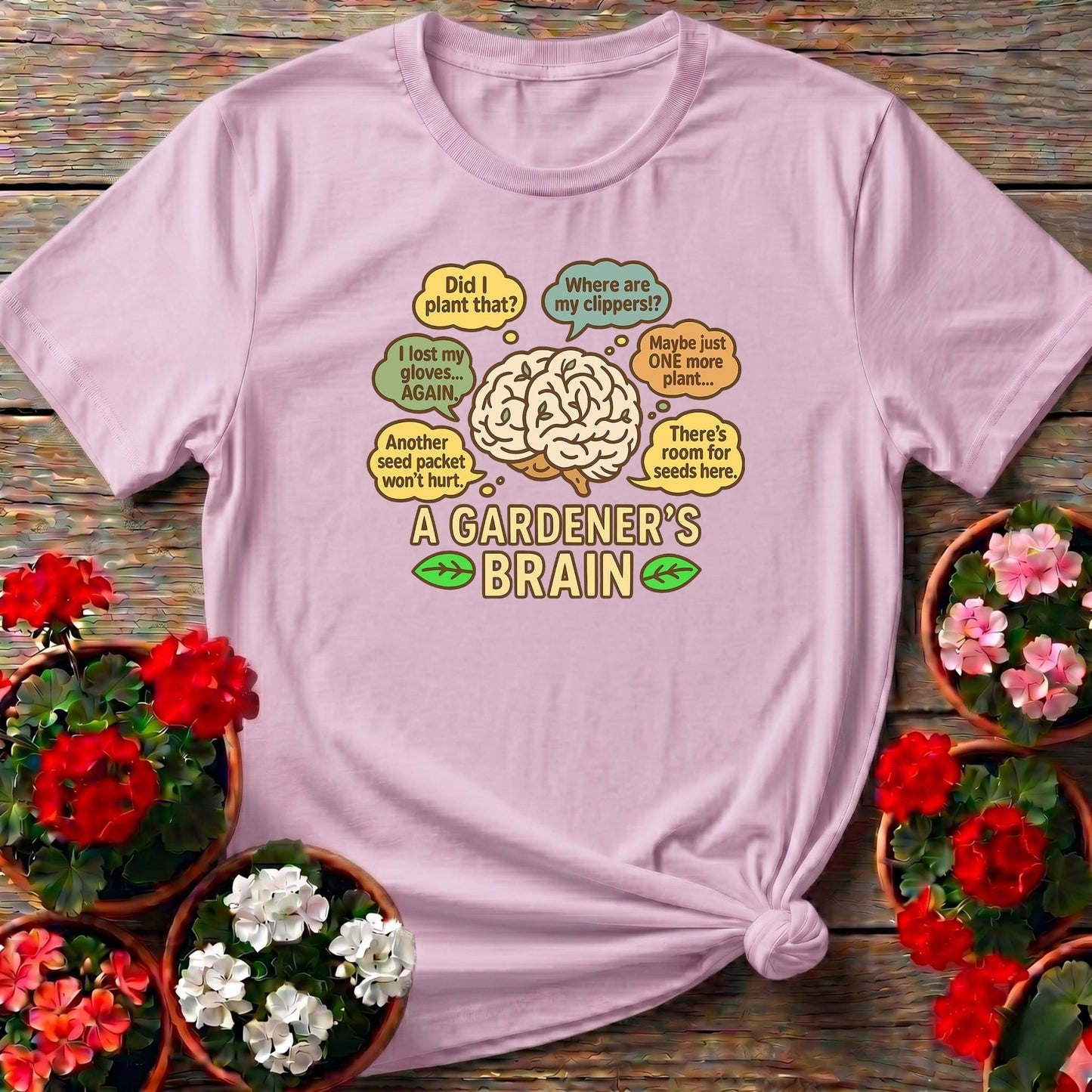 A Gardeners Brain Funny Plant Lover Tee - GardeningTshirts