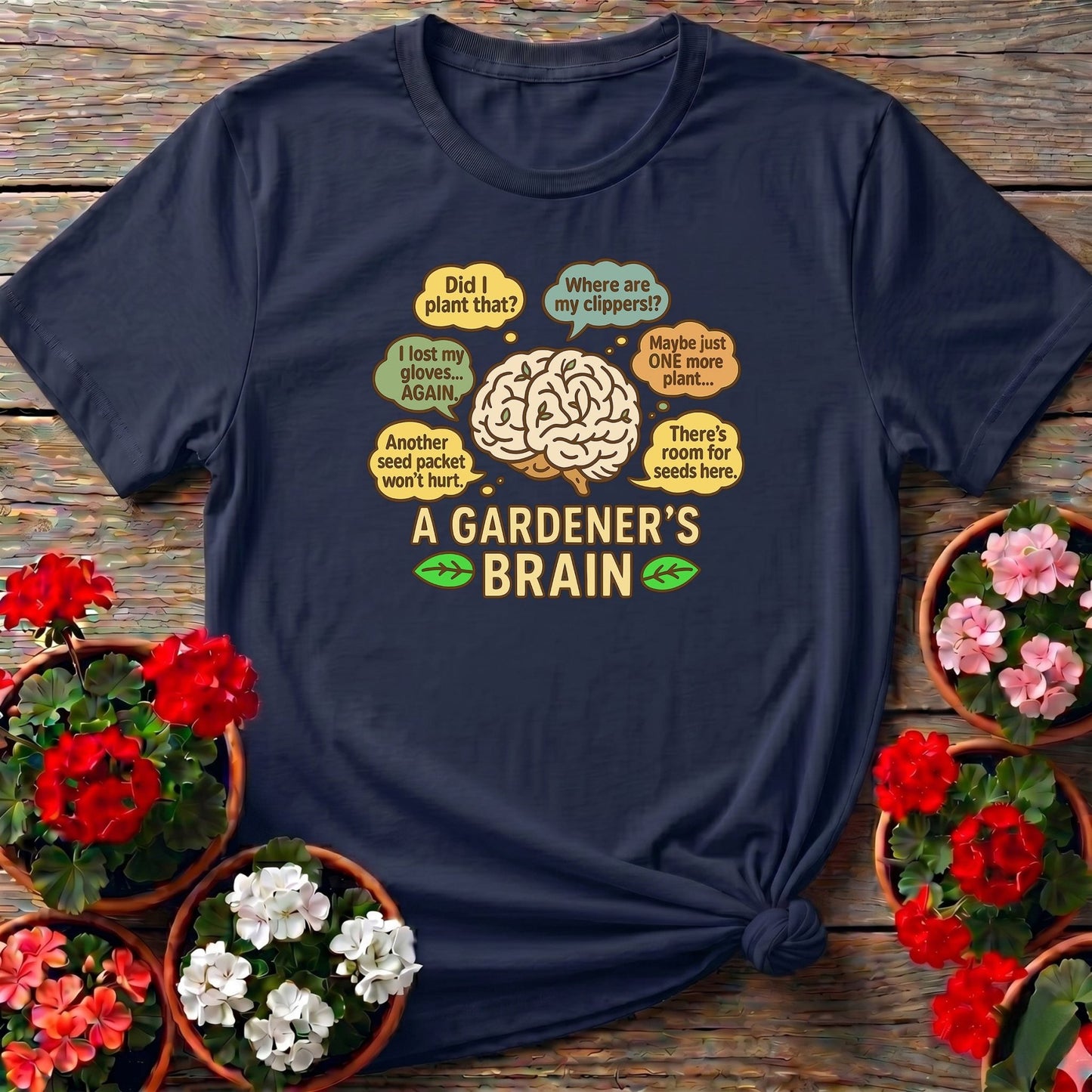 A Gardeners Brain Funny Plant Lover Tee - GardeningTshirts