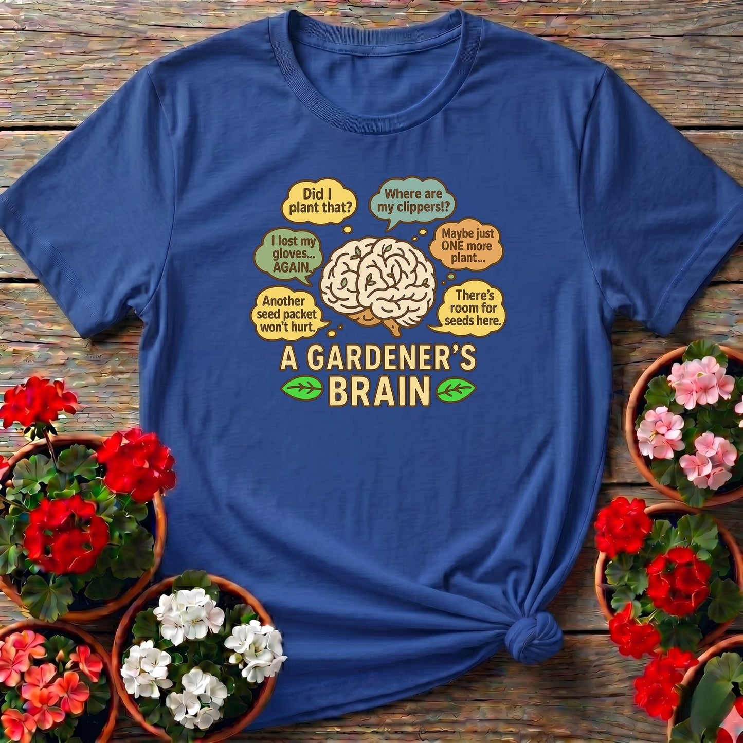 A Gardeners Brain Funny Plant Lover Tee - GardeningTshirts