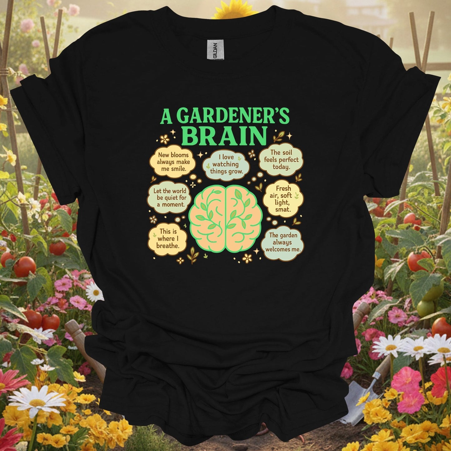 "A Gardener's Brain" Vintage Style Mindful Plant Lover Shirt - GardeningTshirts