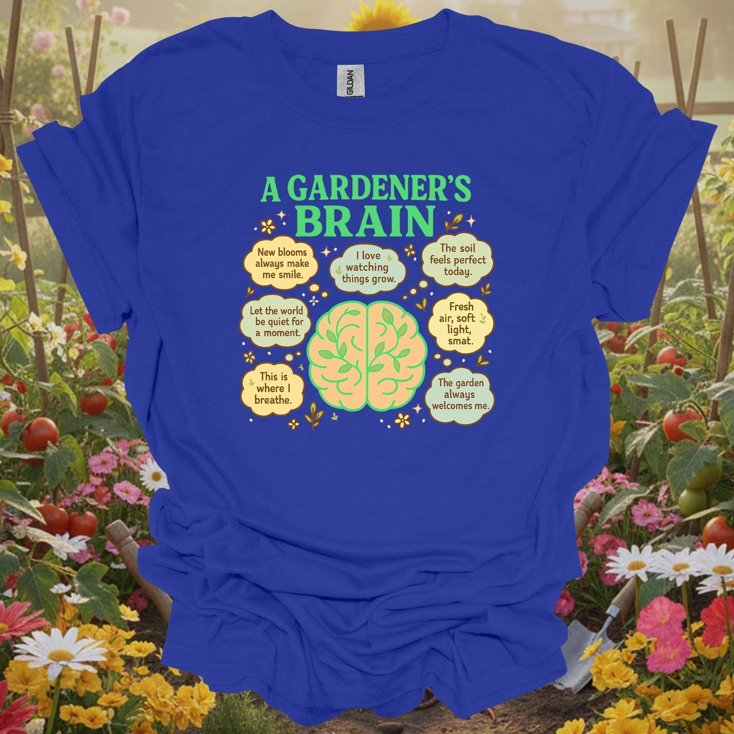 "A Gardener's Brain" Vintage Style Mindful Plant Lover Shirt - GardeningTshirts