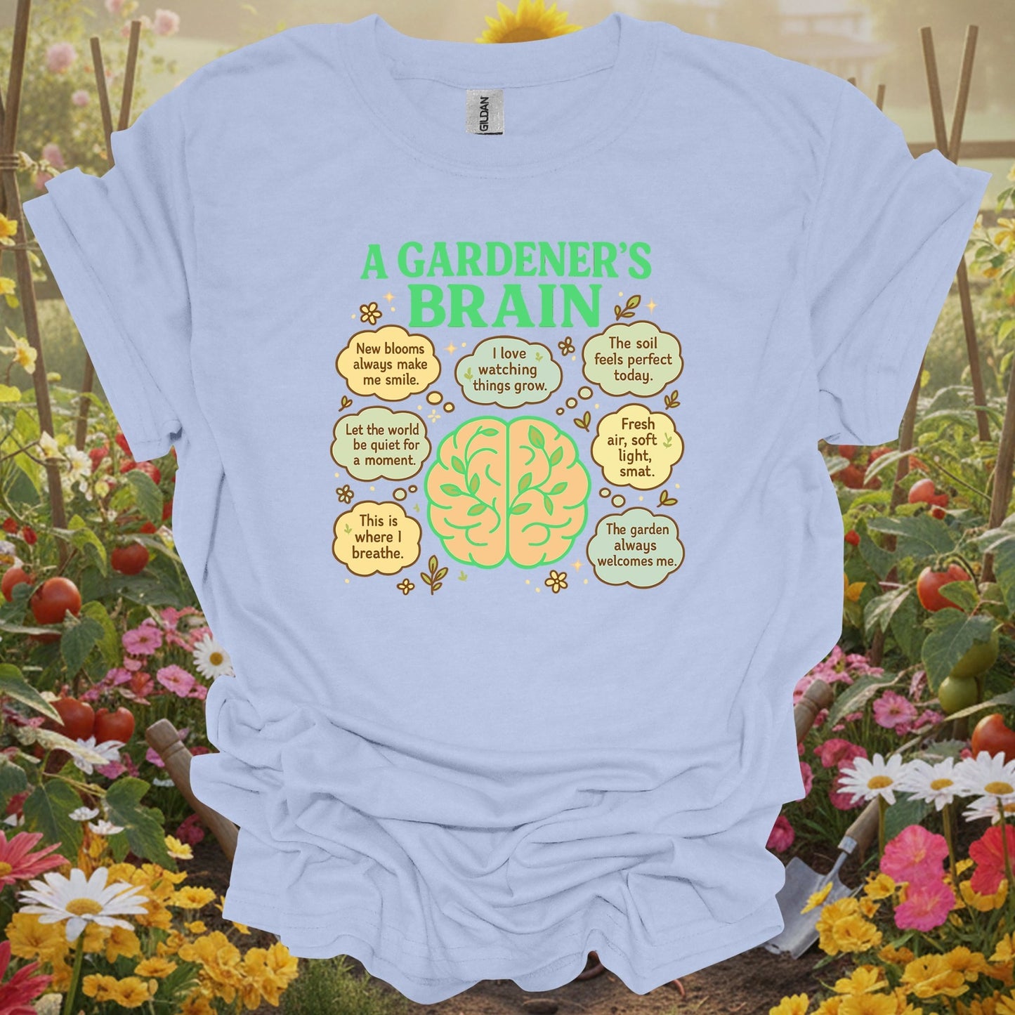 "A Gardener's Brain" Vintage Style Mindful Plant Lover Shirt - GardeningTshirts