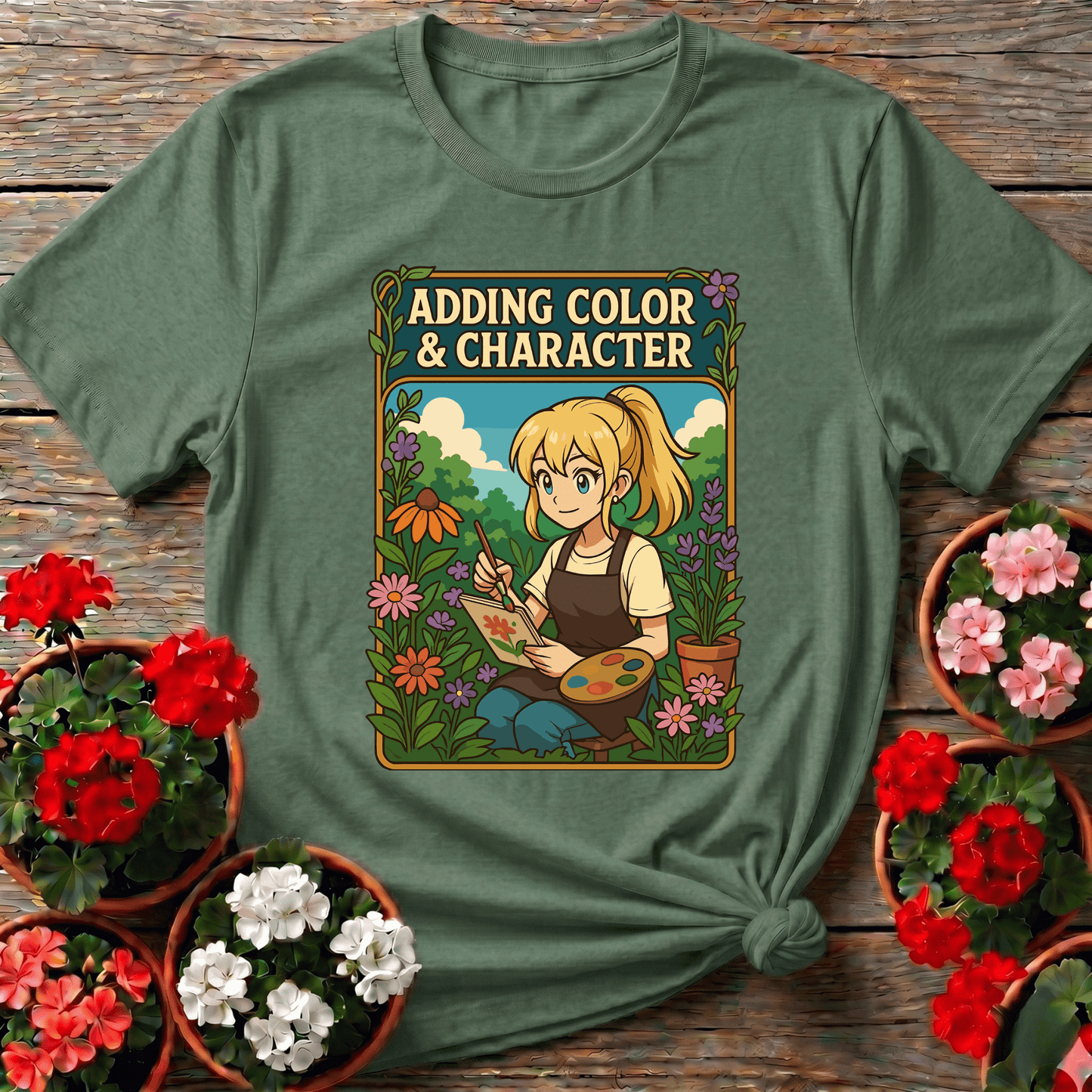 Adding Color & Character Gardening Artist T-Shirt - GardeningTshirts