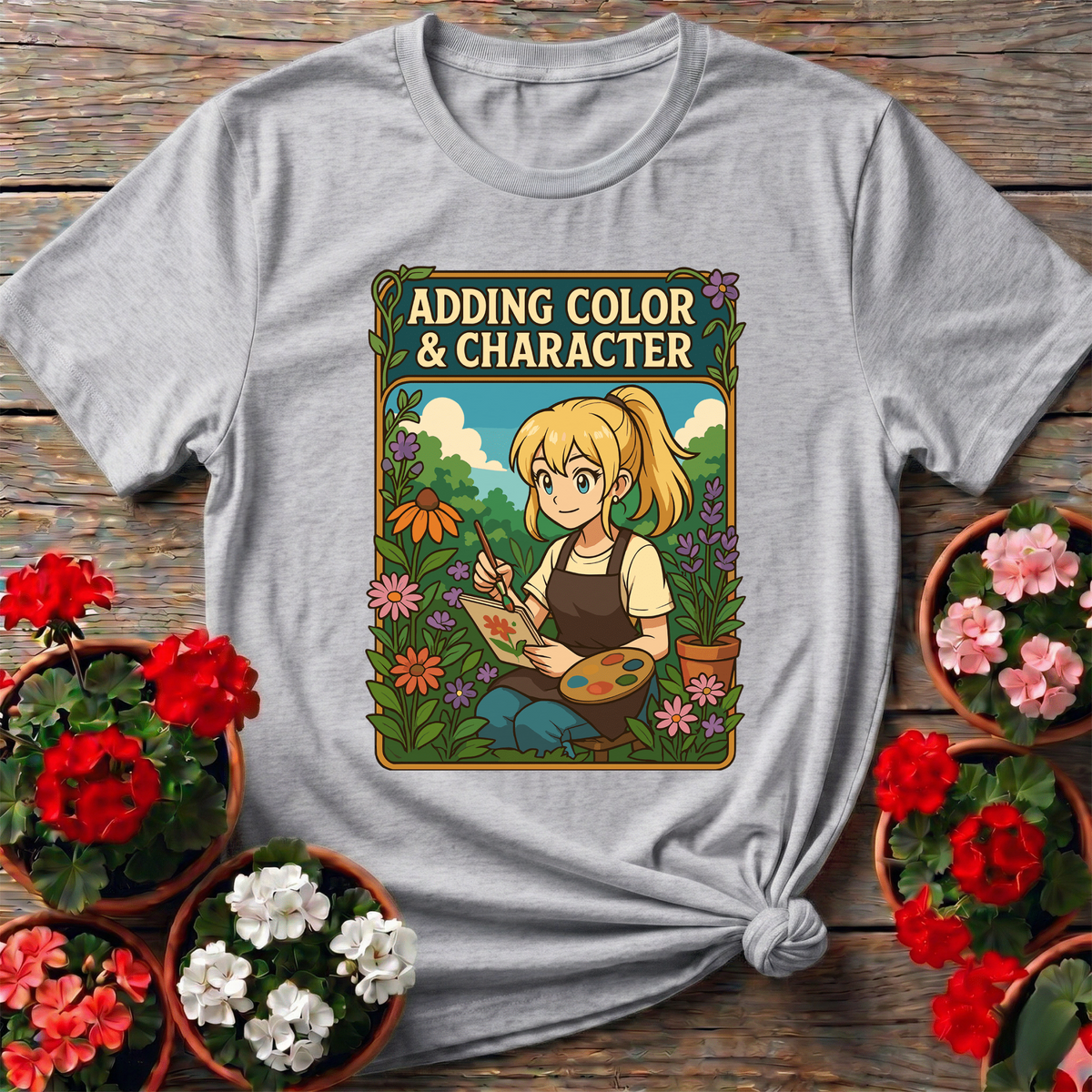 Adding Color & Character Gardening Artist T-Shirt - GardeningTshirts