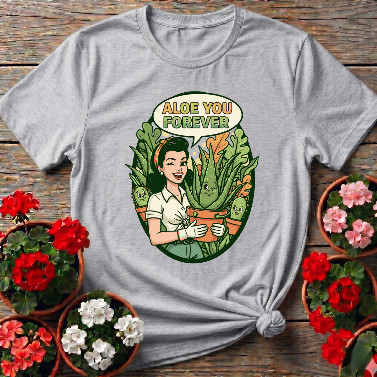 Aloe You Forever Funny Plant Lover Gardening T-Shirt - GardeningTshirts