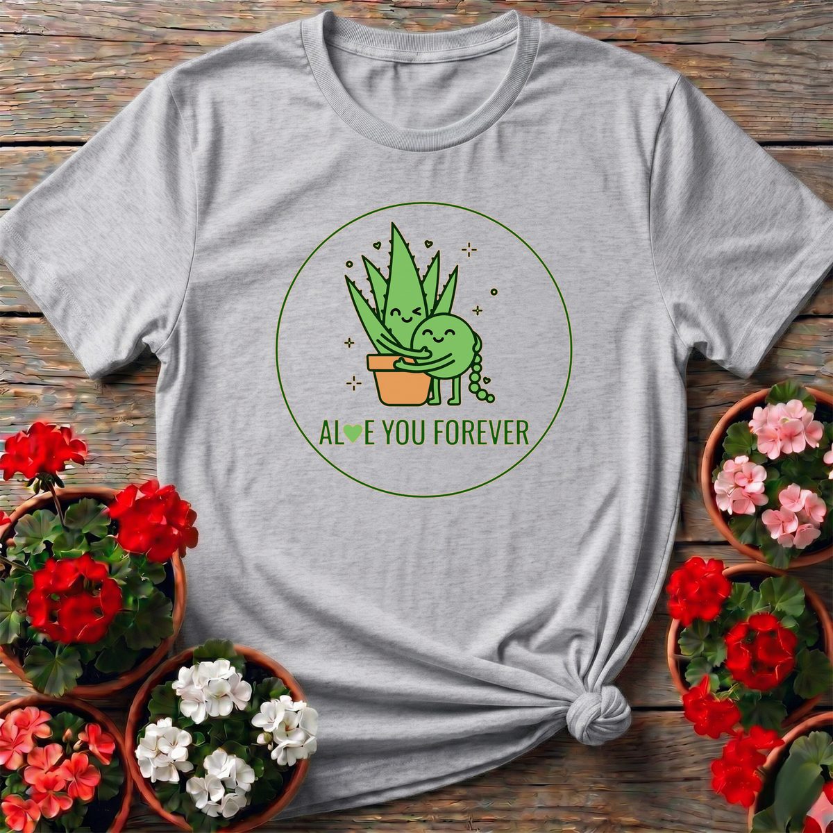 Aloe You Forever Retro Whimsical Aloe Vera Pun Tee - GardeningTshirts