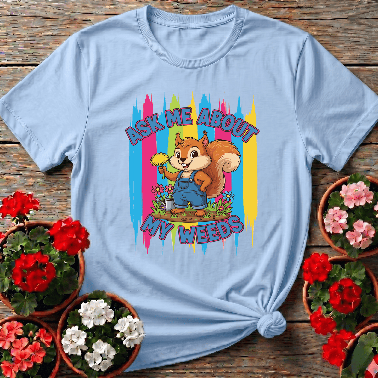 Ask Me About My Weeds Squirrel Gardening T-Shirt - GardeningTshirts