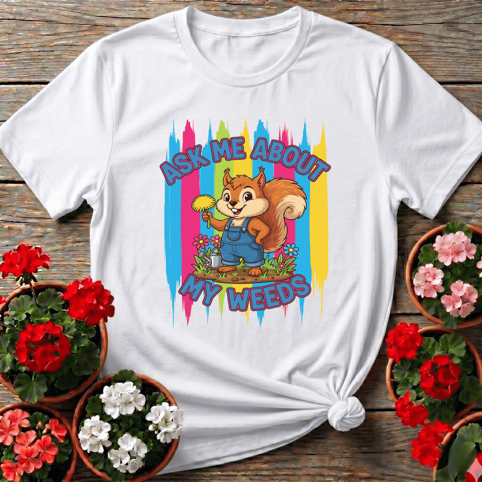 Ask Me About My Weeds Squirrel Gardening T-Shirt - GardeningTshirts