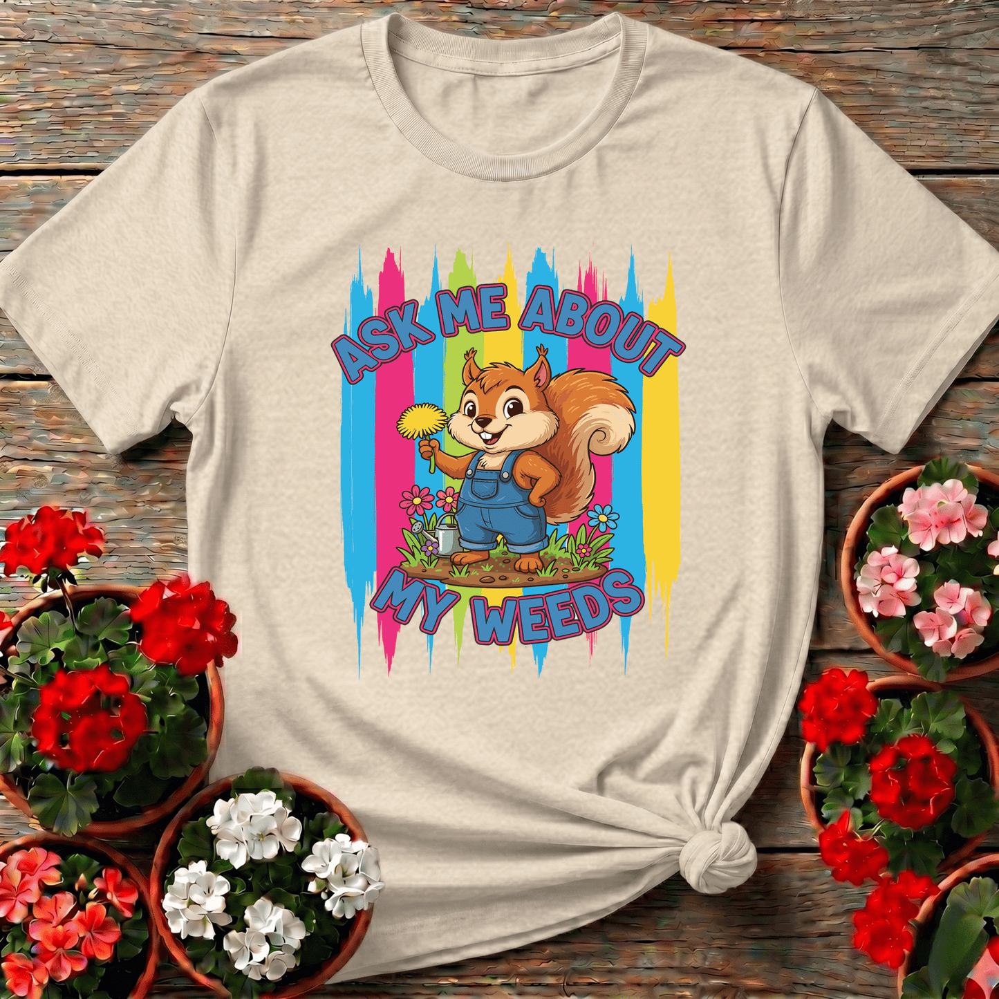 Ask Me About My Weeds Squirrel Gardening T-Shirt - GardeningTshirts