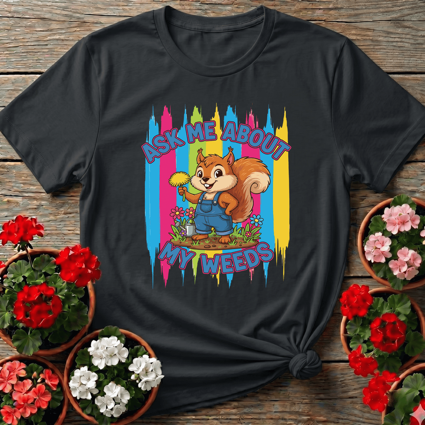 Ask Me About My Weeds Squirrel Gardening T-Shirt - GardeningTshirts