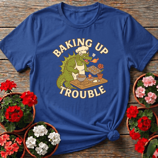 Baking Up Trouble Funny Dragon Gardener T-Shirt - GardeningTshirts
