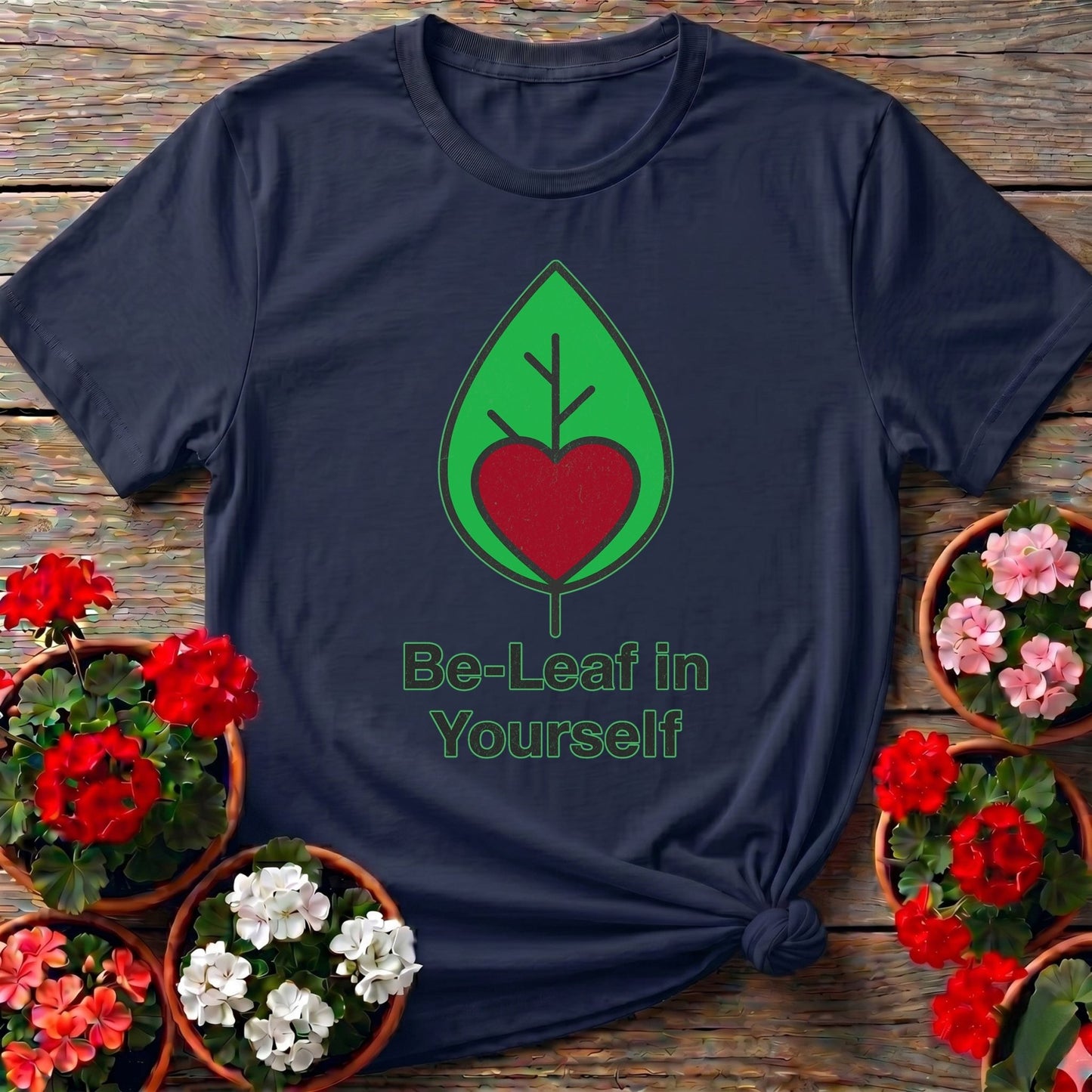 Be - Leaf In Yourself Plant Pun Tee - GardeningTshirts