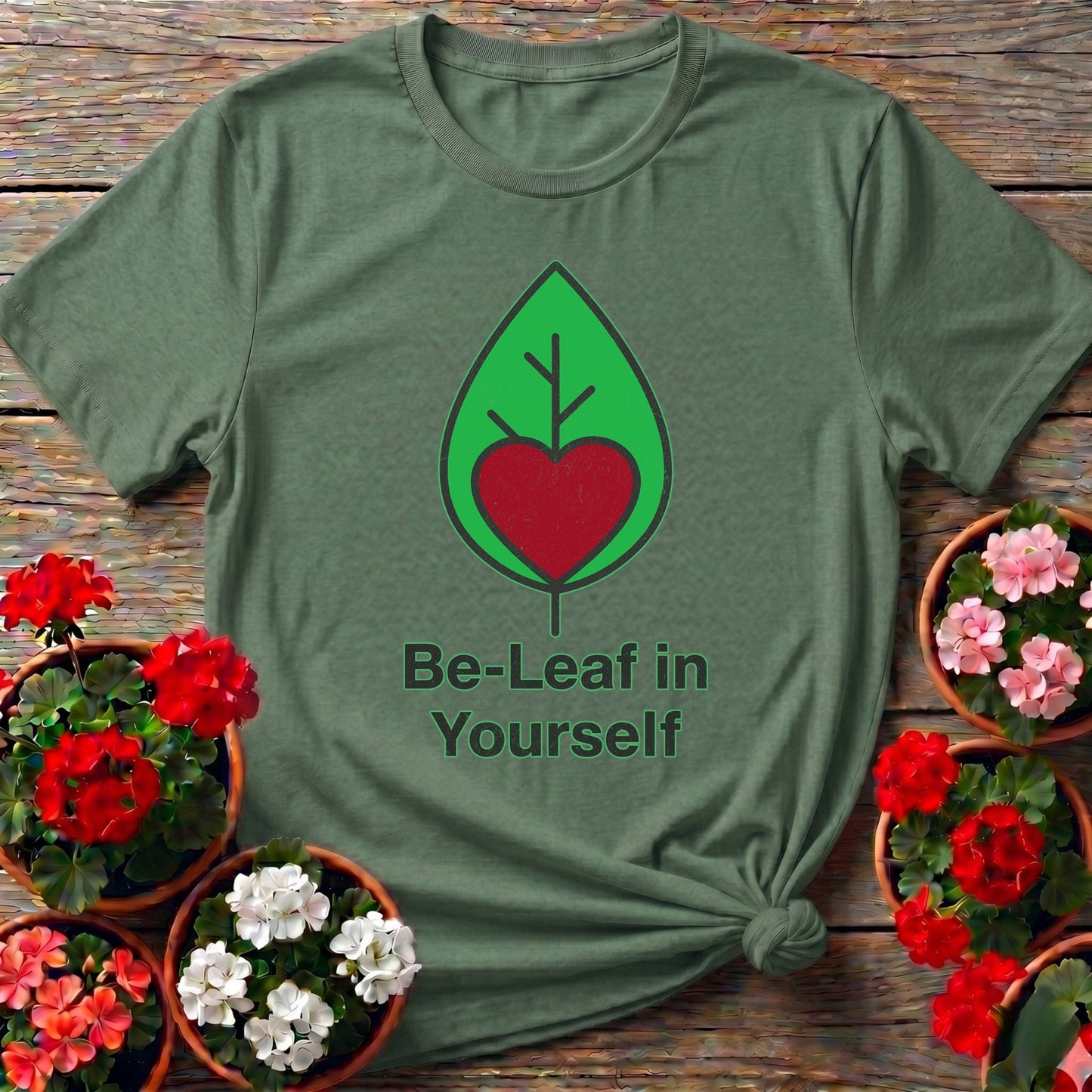 Be - Leaf In Yourself Plant Pun Tee - GardeningTshirts