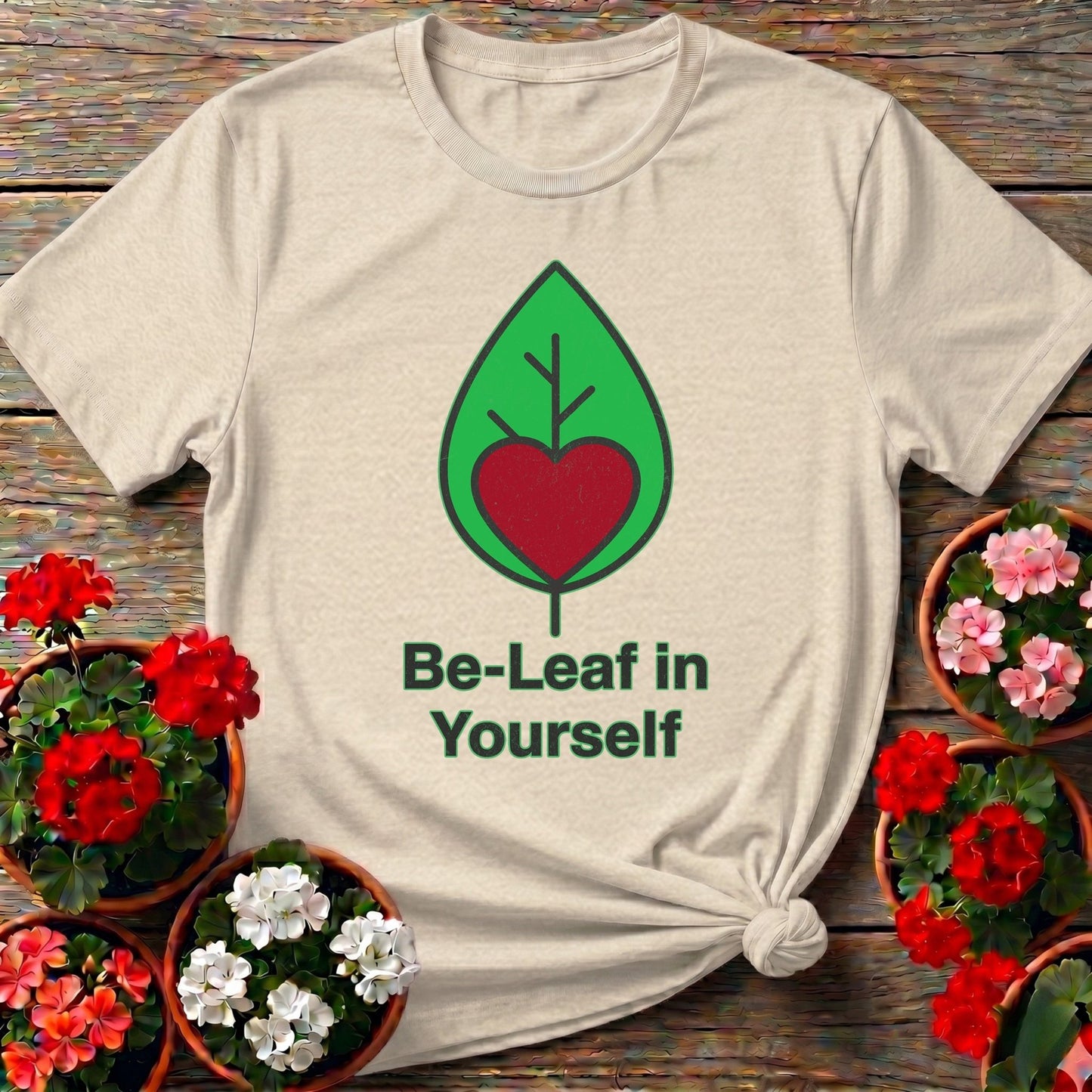 Be - Leaf In Yourself Plant Pun Tee - GardeningTshirts