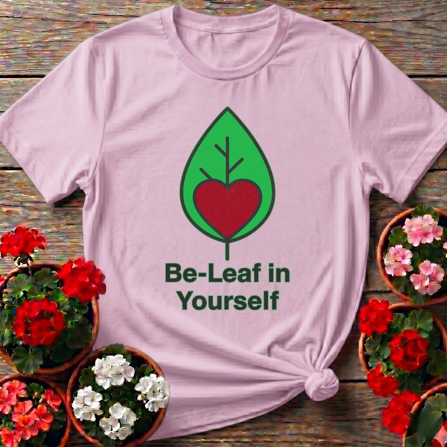 Be - Leaf In Yourself Plant Pun Tee - GardeningTshirts