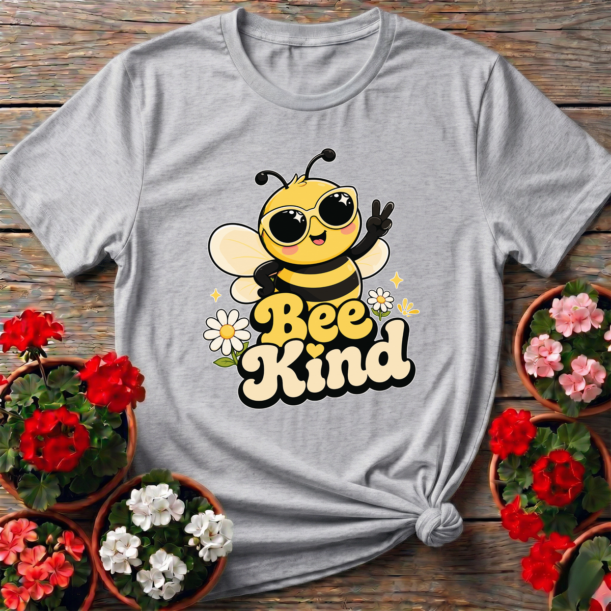 Bee Kind Cute Bee Sunglasses Gardening T-Shirt - GardeningTshirts