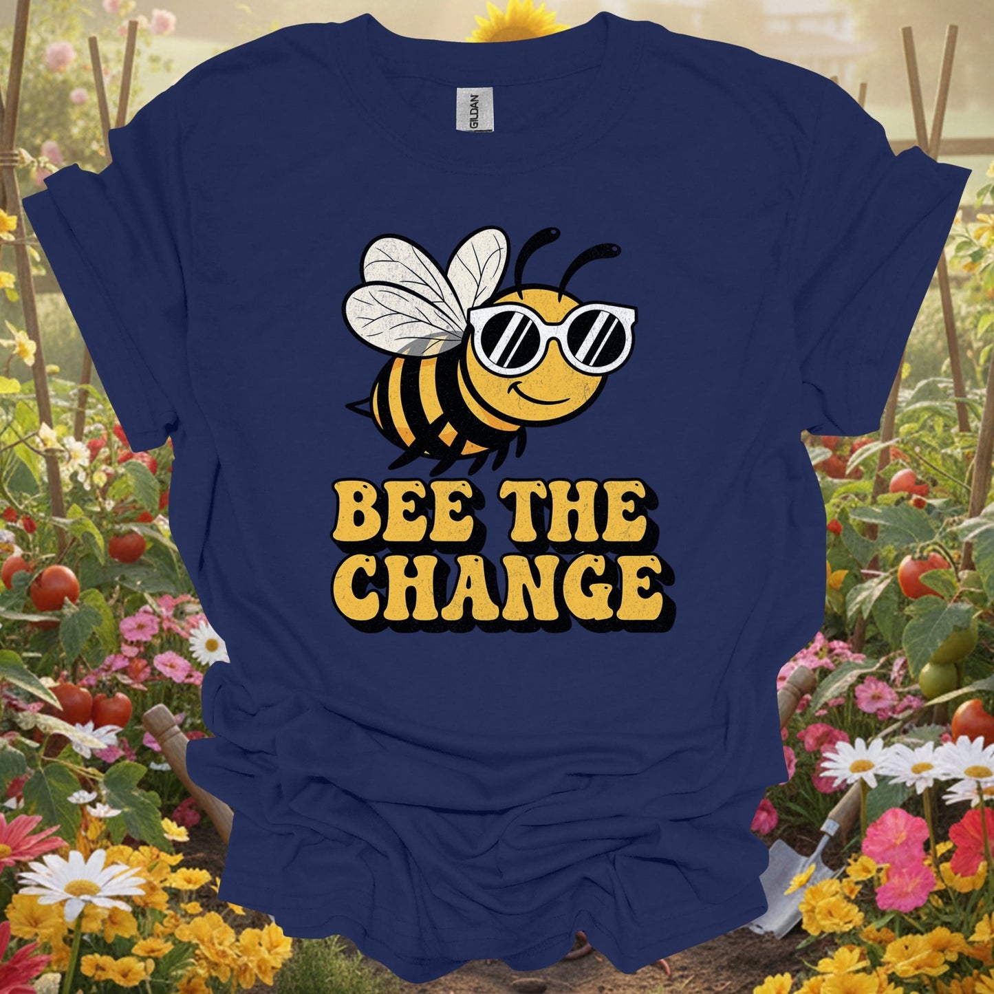 "Bee The Change" Funny Pollinator T-Shirt - GardeningTshirts
