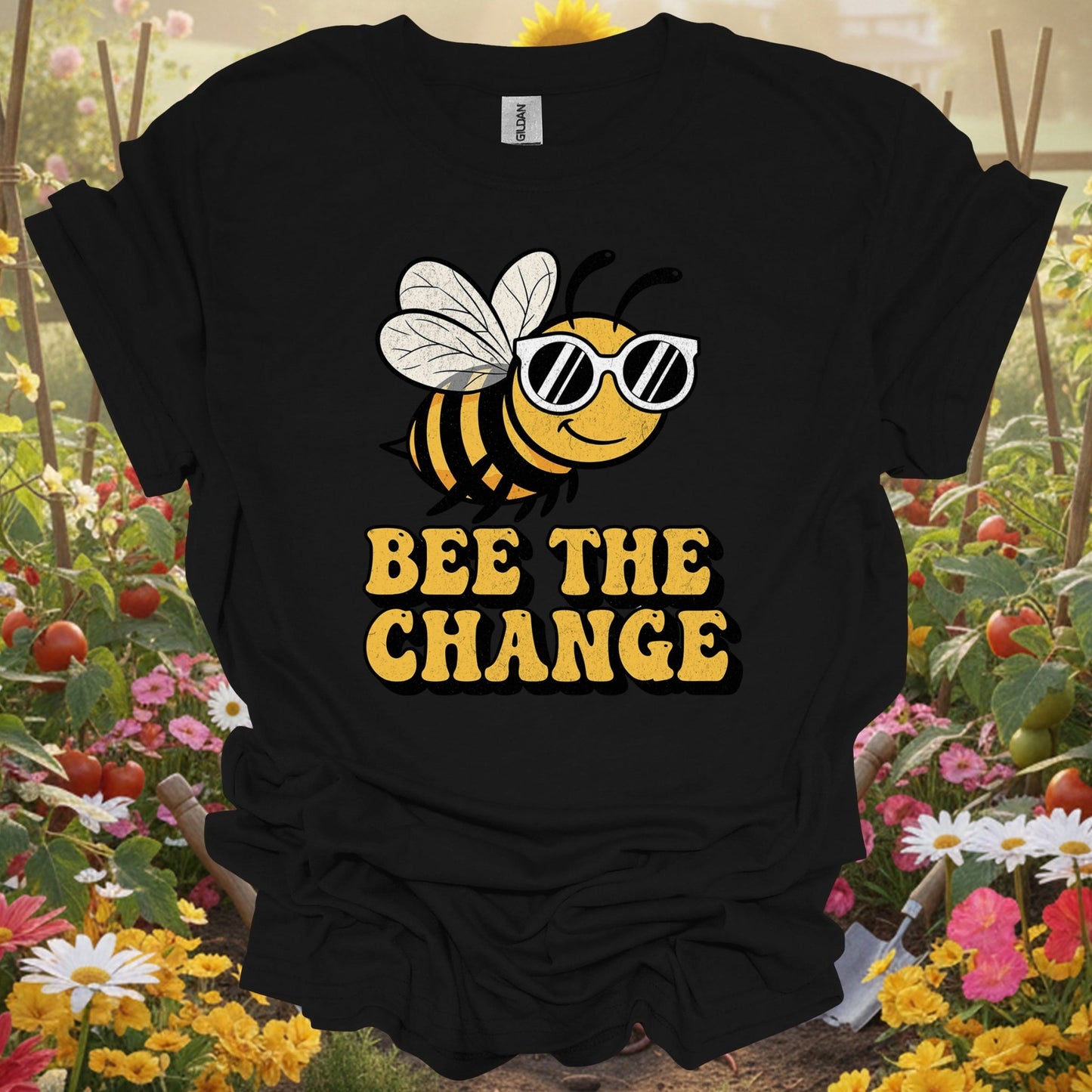 "Bee The Change" Funny Pollinator T-Shirt - GardeningTshirts