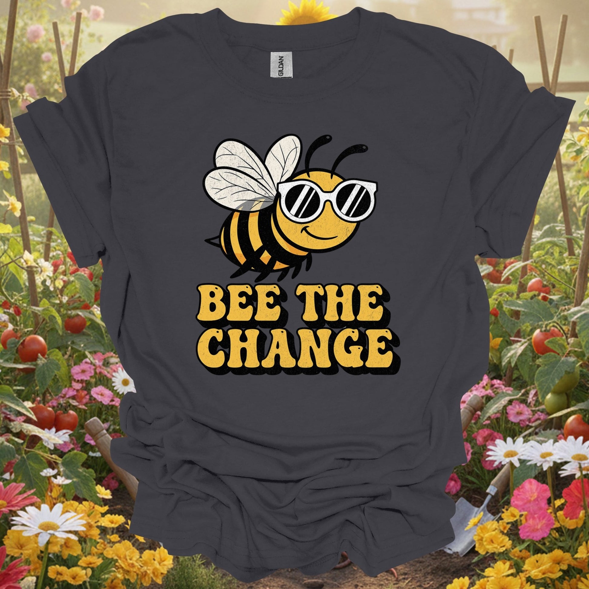 "Bee The Change" Funny Pollinator T-Shirt - GardeningTshirts