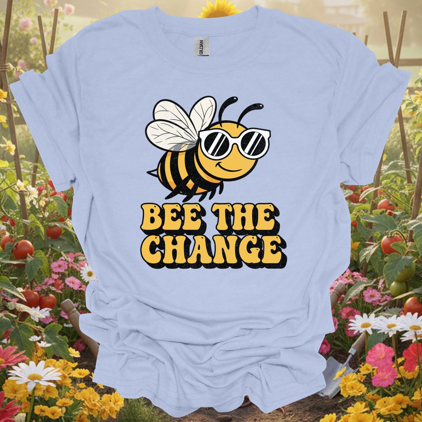 "Bee The Change" Funny Pollinator T-Shirt - GardeningTshirts